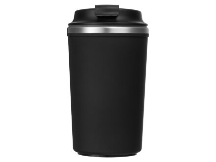 Герметичная термокружка на присоске Kick, 350 мл, черный Герметичная термокружка на присоске Kick, 350 мл, черный