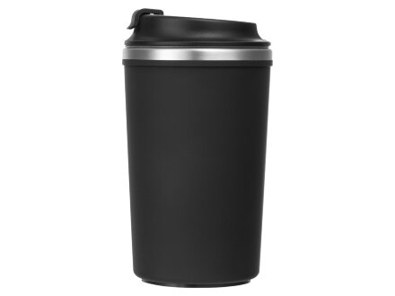 Герметичная термокружка на присоске Kick, 350 мл, черный Герметичная термокружка на присоске Kick, 350 мл, черный