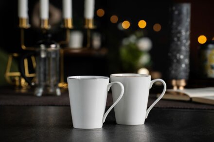 Кружка Select, белая с серебристой отводкой Кружка Select, белая с серебристой отводкой