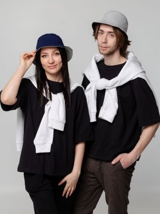 Панама Summer двусторонняя, синяя с серым Панама Summer двусторонняя, синяя с серым