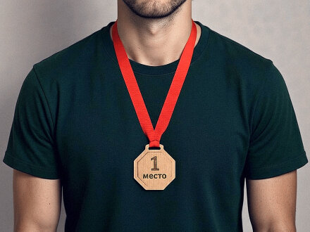 Медаль из бука Octagon, ромб