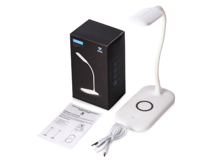 Настольный светильник с беспроводной зарядкой Nimble, 10 Вт Настольный светильник с беспроводной зарядкой Nimble, 10 Вт