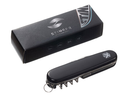 Нож перочинный Stinger, 90 мм, 11 функций, материал рукояти: АБС-пластик (черный) Нож перочинный Stinger, 90 мм, 11 функций, материал рукояти: АБС-пластик (черный)