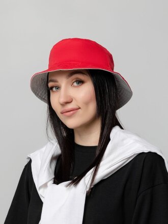 Панама Summer двусторонняя, красная с серым Панама Summer двусторонняя, красная с серым