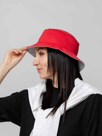 Панама Summer двусторонняя, красная с серым Панама Summer двусторонняя, красная с серым