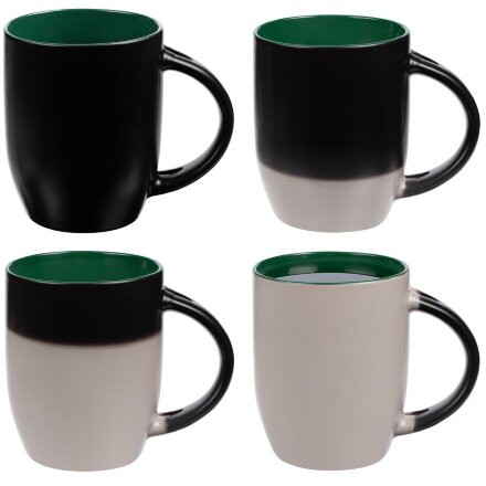 Кружка-хамелеон Melty с ложкой, черная с зеленым Кружка-хамелеон Melty с ложкой, черная с зеленым