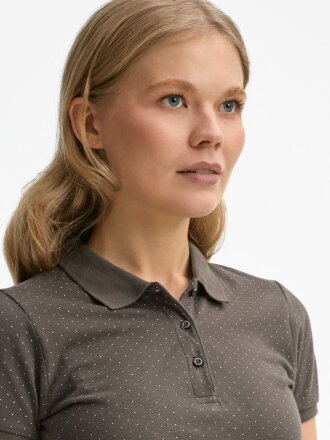 Рубашка поло женская Brandy Women, темно-серая с белым Рубашка поло женская Brandy Women, темно-серая с белым