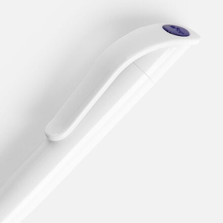 Ручка шариковая Grip, белая (молочная) с синим Ручка шариковая Grip, белая (молочная) с синим