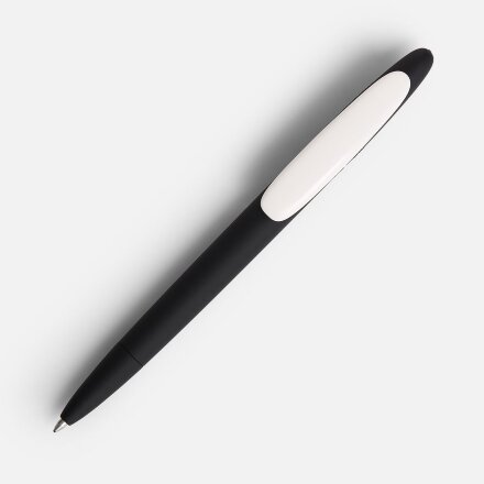 Ручка шариковая Prodir DS5 TRR-P Soft Touch, черная с белым Ручка шариковая Prodir DS5 TRR-P Soft Touch, черная с белым