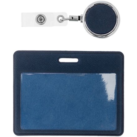 Чехол для карточки с ретрактором Devon, синий Чехол для карточки с ретрактором Devon, синий