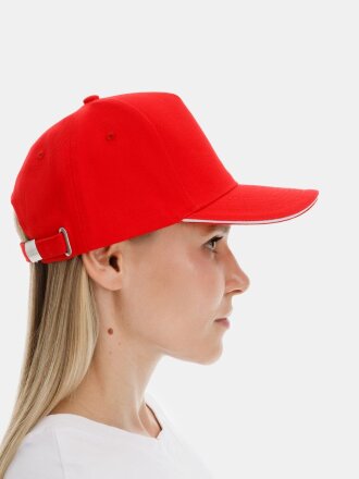 Бейсболка Classic 2.0, красная с белым кантом