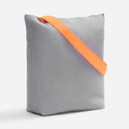 Шопер B5, серый с широкими оранжевыми ручками Шопер B5, серый с широкими оранжевыми ручками