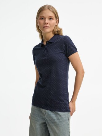 Рубашка поло женская Brandy Women, темно-синяя с белым