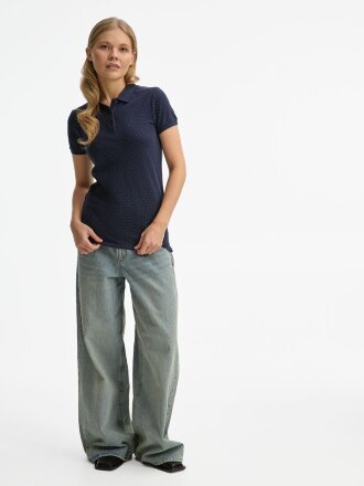 Рубашка поло женская Brandy Women, темно-синяя с белым