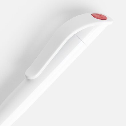 Ручка шариковая Grip, белая с красным Ручка шариковая Grip, белая с красным