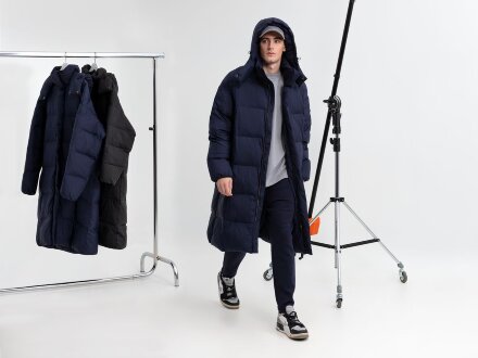 Пуховик унисекс Kapsula, темно-синий Пуховик унисекс Kapsula, темно-синий