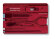 Швейцарская карточка VICTORINOX SwissCard Classic, 10 функций, полупрозрачная красная с нанесением логотипа