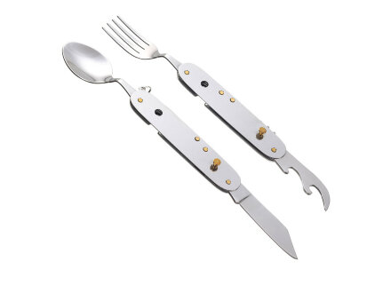 Нож перочинный Stinger, 109 мм, 8 функций, материал рукояти: нержавеющая сталь (серебристый)