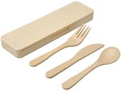 Набор столовых приборов Bamberg из бамбукового волокна, бежевый Набор столовых приборов Bamberg из бамбукового волокна, бежевый