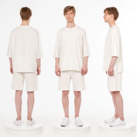 Футболка унисекс оверсайз T1, молочно-белая Футболка унисекс оверсайз T1, молочно-белая