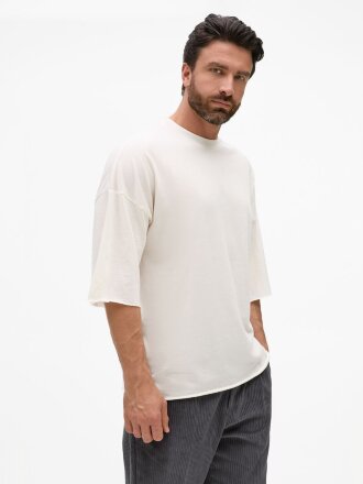 Футболка унисекс оверсайз T1, молочно-белая Футболка унисекс оверсайз T1, молочно-белая