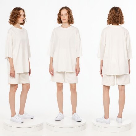 Футболка унисекс оверсайз T1, молочно-белая Футболка унисекс оверсайз T1, молочно-белая