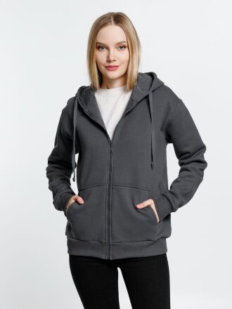 Толстовка на молнии с капюшоном Siverga Heavy 2.0, темно-серая (графит) Толстовка на молнии с капюшоном Siverga Heavy 2.0, темно-серая (графит)