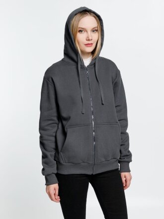 Толстовка на молнии с капюшоном Siverga Heavy 2.0, темно-серая (графит) Толстовка на молнии с капюшоном Siverga Heavy 2.0, темно-серая (графит)