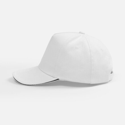 Бейсболка Classic 2.0, белая с темно-синим кантом