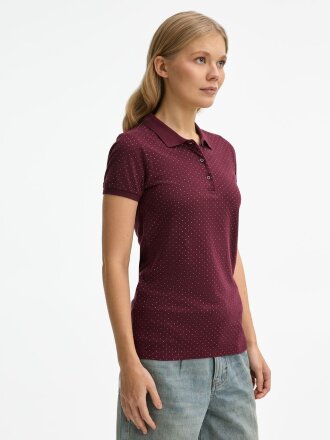 Рубашка поло женская Brandy Women, бордовая с белым Рубашка поло женская Brandy Women, бордовая с белым