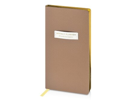 Еженедельник недатированный А6 Total beige с нашивкой, бежевый