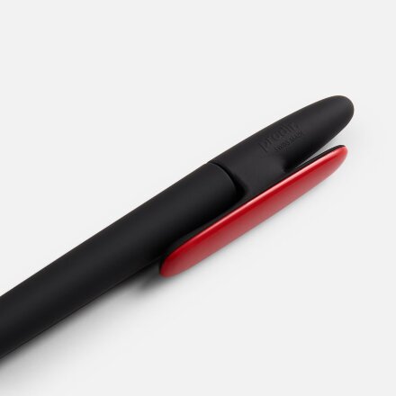Ручка шариковая Prodir DS5 TRR-P Soft Touch, черная с красным Ручка шариковая Prodir DS5 TRR-P Soft Touch, черная с красным