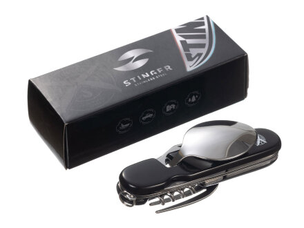 Нож перочинный Stinger, 109 мм, 8 функций, материал рукояти: АБС-пластик (чёрный) Нож перочинный Stinger, 109 мм, 8 функций, материал рукояти: АБС-пластик (чёрный)