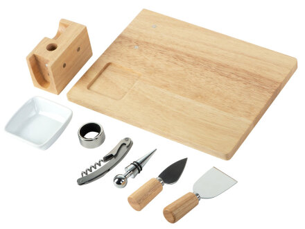 Набор Save time для сыра и вина со съемной подставкой, натуральный, серебристый Набор Save time для сыра и вина со съемной подставкой, натуральный, серебристый