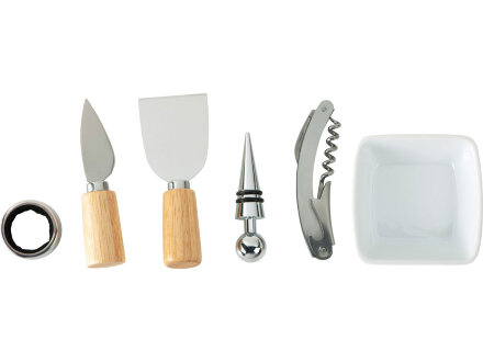 Набор Save time для сыра и вина со съемной подставкой, натуральный, серебристый Набор Save time для сыра и вина со съемной подставкой, натуральный, серебристый