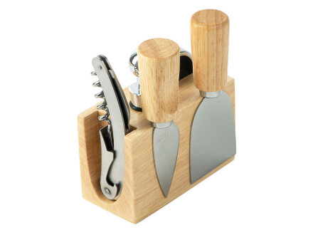 Набор Save time для сыра и вина со съемной подставкой, натуральный, серебристый Набор Save time для сыра и вина со съемной подставкой, натуральный, серебристый