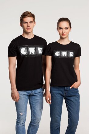 Футболка женская «Небо-душа», черная Футболка женская «Небо-душа», черная