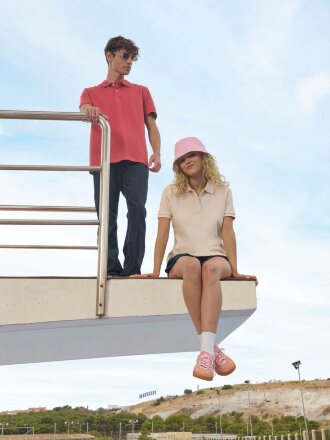 Рубашка поло унисекс Pacific, белая Рубашка поло унисекс Pacific, белая