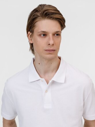 Рубашка поло унисекс Pacific, белая Рубашка поло унисекс Pacific, белая