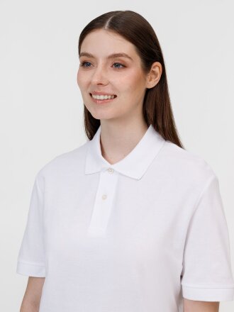 Рубашка поло унисекс Pacific, белая Рубашка поло унисекс Pacific, белая