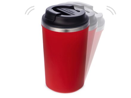 Герметичная термокружка на присоске Kick, 350 мл, красный Герметичная термокружка на присоске Kick, 350 мл, красный