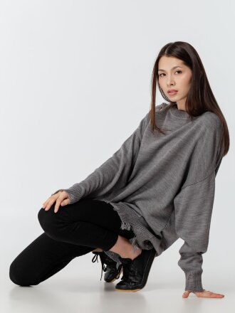 Джемпер оверсайз унисекс Grunge, серый Джемпер оверсайз унисекс Grunge, серый