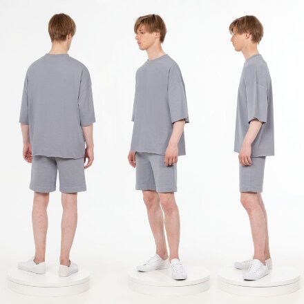 Футболка унисекс оверсайз T1, серая Футболка унисекс оверсайз T1, серая