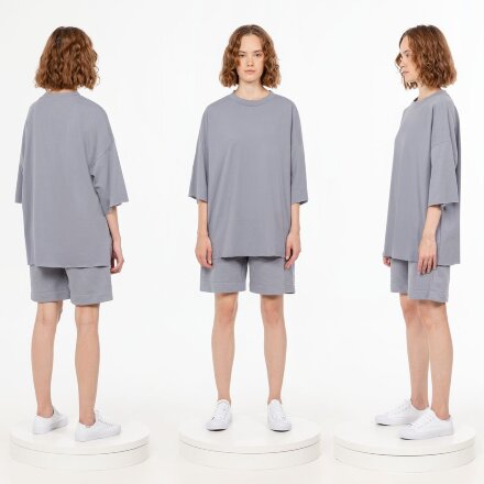 Футболка унисекс оверсайз T1, серая Футболка унисекс оверсайз T1, серая