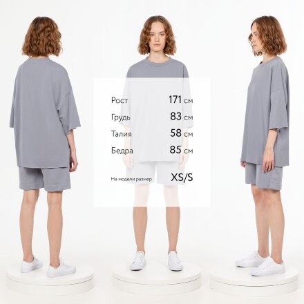 Футболка унисекс оверсайз T1, серая Футболка унисекс оверсайз T1, серая