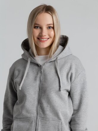 Толстовка на молнии с капюшоном Siverga Heavy 2.0, серый меланж Толстовка на молнии с капюшоном Siverga Heavy 2.0, серый меланж