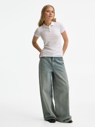 Рубашка поло женская Brandy Women, белая с темно-синим Рубашка поло женская Brandy Women, белая с темно-синим