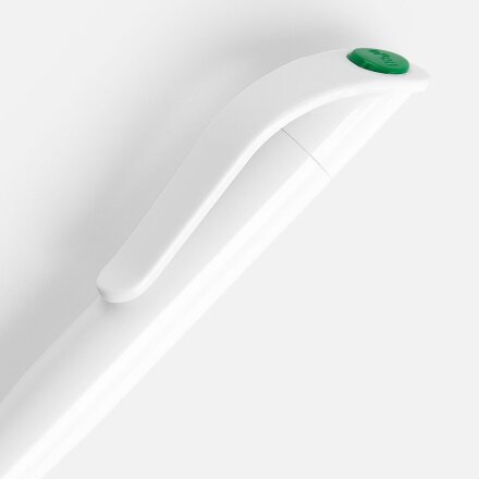 Ручка шариковая Grip, белая с зеленым Ручка шариковая Grip, белая с зеленым