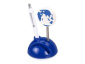 Подставка для визиток и ручки с держателем для бумаги Глобус, синий Подставка для визиток и ручки с держателем для бумаги Глобус, синий