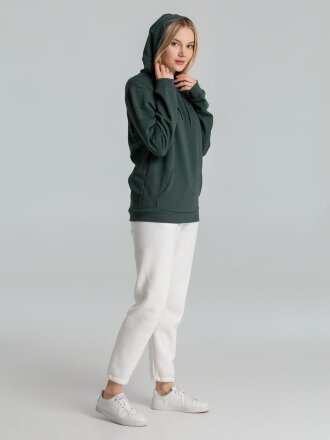 Толстовка с капюшоном унисекс Hoodie, темно-зеленый меланж Толстовка с капюшоном унисекс Hoodie, темно-зеленый меланж